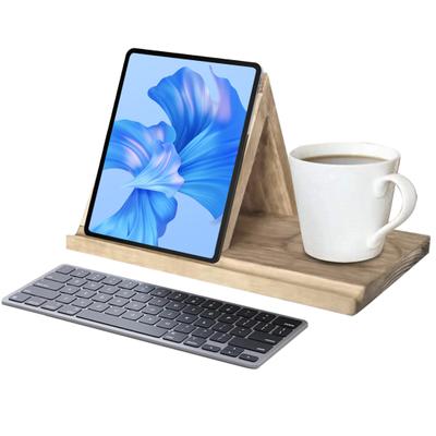 Bücherregal-Organizer aus Holz mit Bilderrahmen, Holz-Schreibtisch-Buchständer, dreieckiger Buchhalter, Home-Office-Dekor