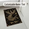 Dragon Phoenix Theme Crystal Velvet Rug Personalized Custom Name Text Soft Floor Mat Home Decor