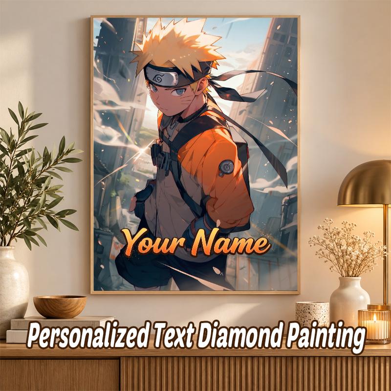 Naruto Uzumaki Custom Name Diamond Painting Personalized 5D Full Drill DIY Diamond Art Home Decor