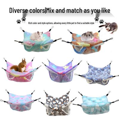Double-Layer Sugar Glider & Small Pet Hammock - Cozy Hanging Bed for Squirrels & Hamsters