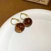 Purple Zircon Alloy Earrings With Ceramic Post Semi-Transparent Design Minimalist Chic Drop Women
