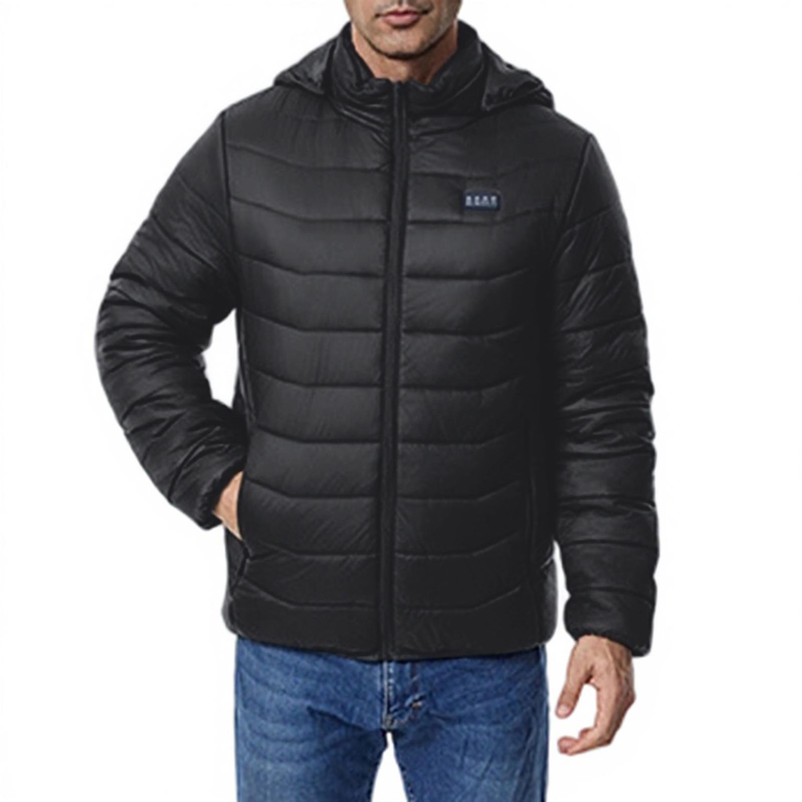 

Men s Four Constant Temperature Intelligent Fever Hooded Hood Cotton-padded Jacket Coat L