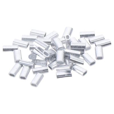 100 stuks Aluminium Krimpkokers Ovaal 0.8/1.0/1.2/1.5/2.0/3.0mm Visdraad Buis Zilverkleurig Krimpkokers voor Lijn Visserij