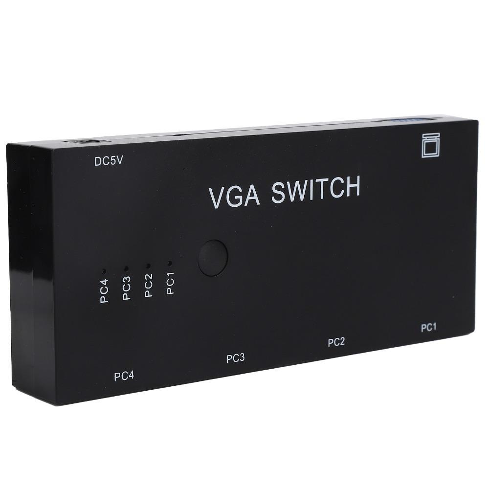 1920@1080P VGA-Umschalter 4-in-1-Ausgang HD-Video-Teiler VGA-Schaltbox für VGA/XVGA/SVGA/UXGA TV-Monitor