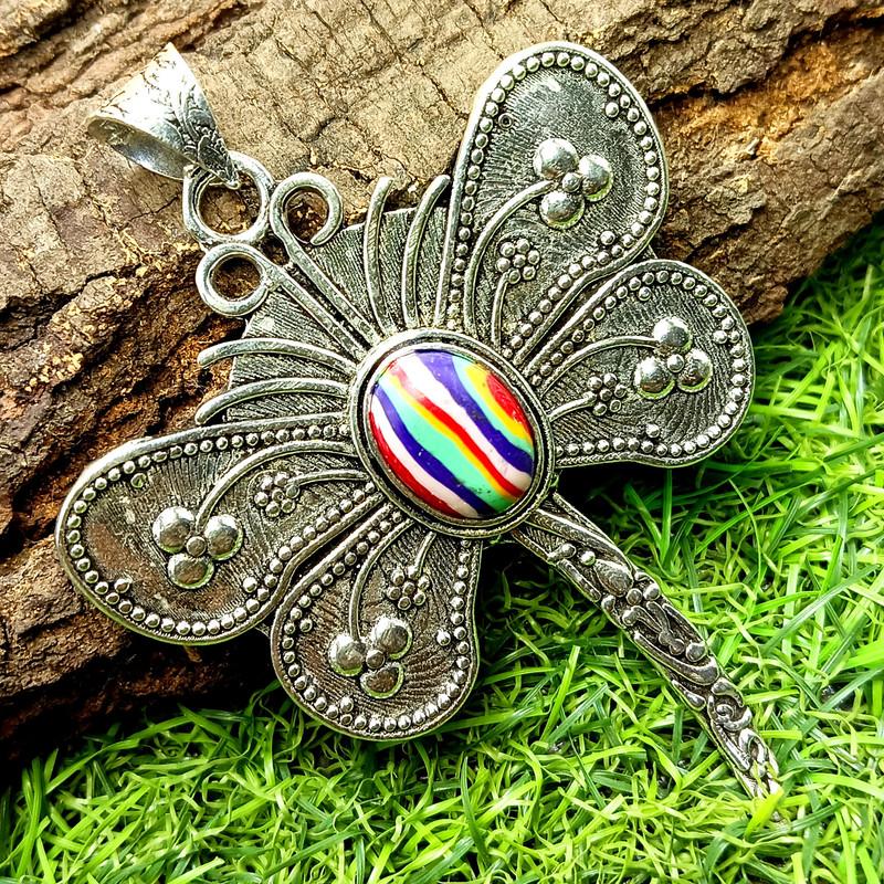 

Мужская подвеска Rainbow Clasilica Gemstone с покрытием из стерлингового серебра 925 пробы Rnov-496 M красный