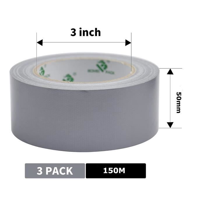 Adhesive Tape - SSS - BOMEI PACK Unil - Gray Cloth - 50 Mm X 50 M - Heavy Duty