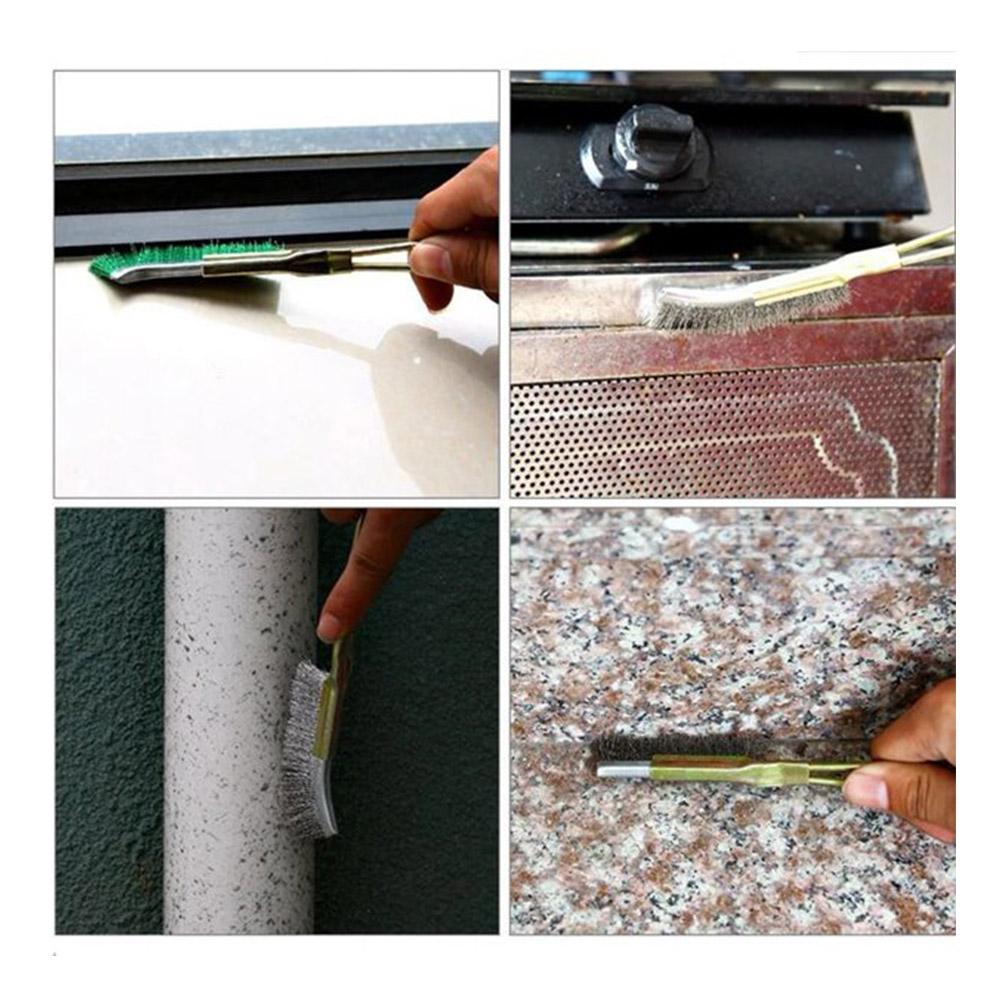 Long Plastic Handle Steel Wire Hand Scratch Knife Brush for Cleaning Welding Slag and Rust