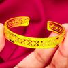 Vietnam Sand Gold Women's Open Leaf Rhombus Bracelet