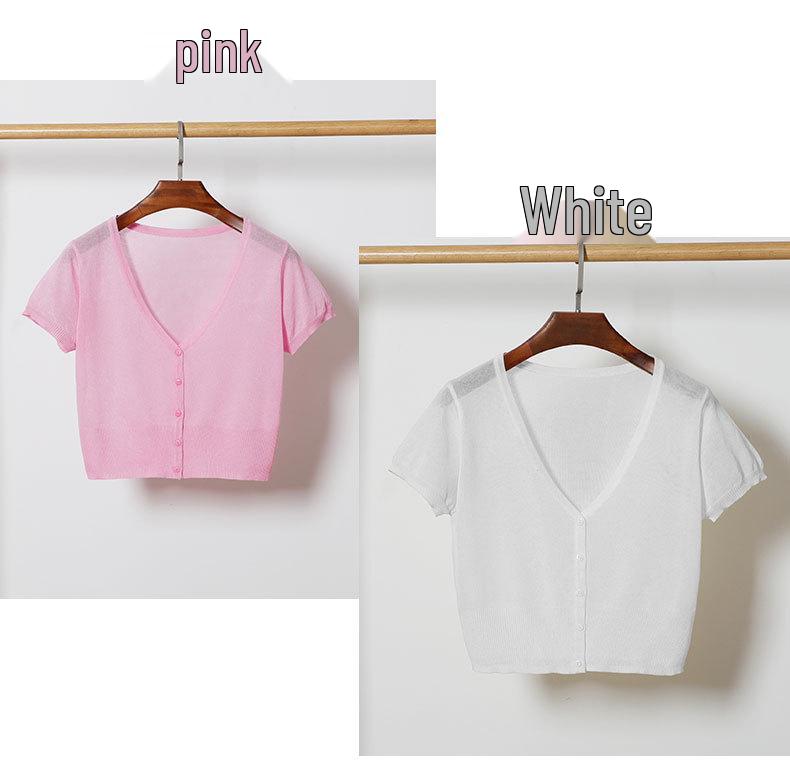 2023 Spring/Summer Women's Ice Silk Knitwear: Lightweight Sun Protection Cardigan