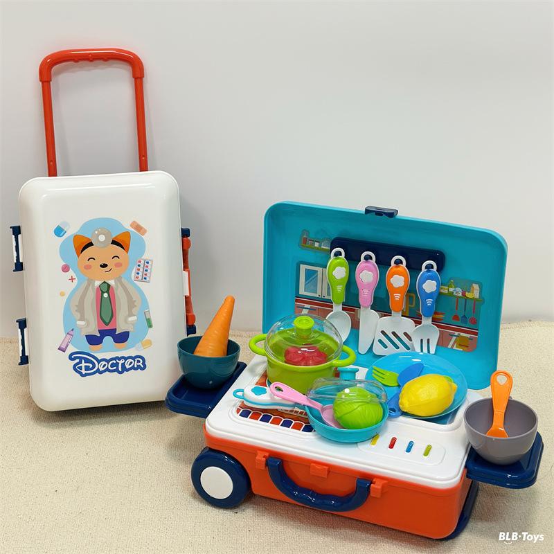 Kids Role Playing Pretend Play Simulation Educational Suitcase Toy For Children