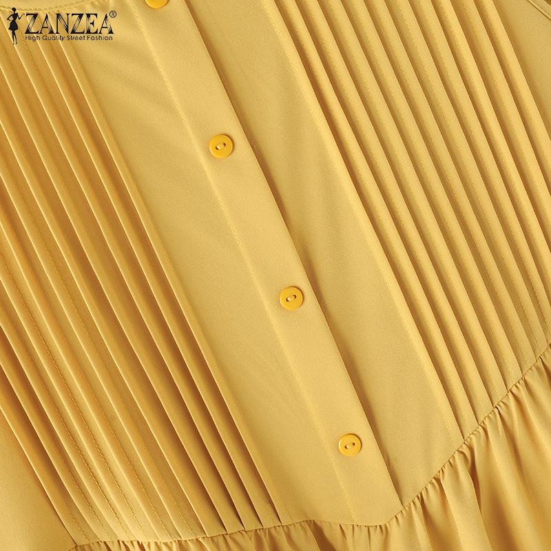 ZANZEA Женское повседневное платье в полоску без рукавов с U-образным вырезом — фото 11