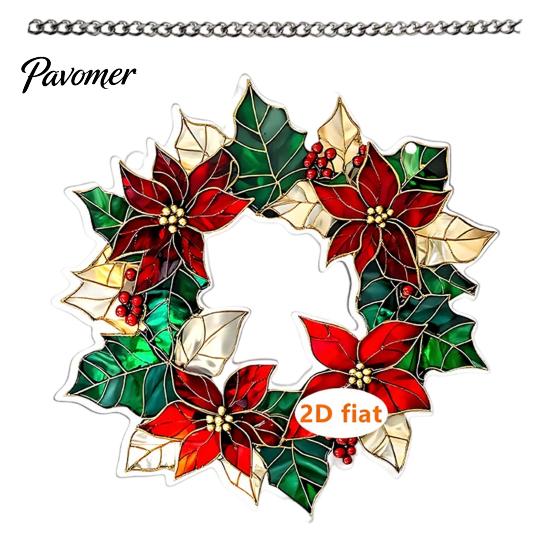 Xmas Tree Hanging Pendants Acrylic Christmas Garland Pendant, Double-sided Wreath Ornament, Lightweight Winter Holiday Party Supplies Decor