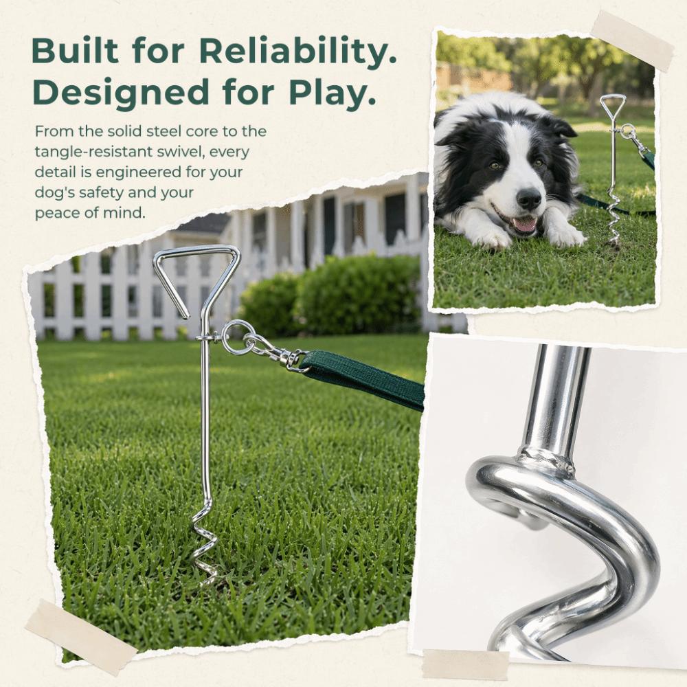 Rust-Proof Dog Stake Heavy Duty Dog Tether Stake Dog Ground Anchor Suitable for Cats and Dogs