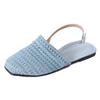Bohemian Linen Woven Breathable Empty Bag Head Half Slippers Women's 2025 New Flat-bottomed Sandals
