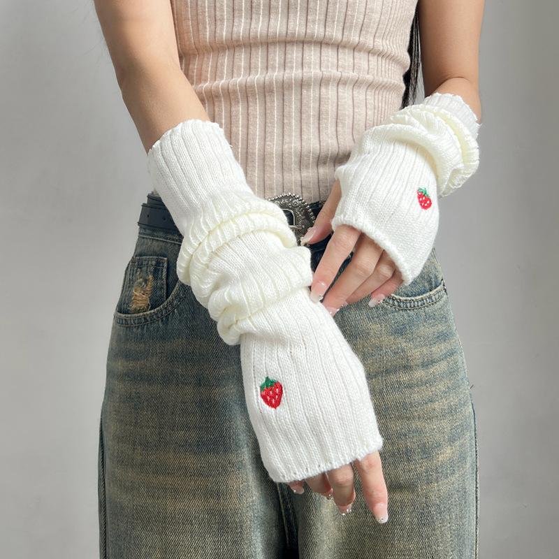 Fashion Female Arm Warmer Knitted Fingerless Long Gloves Student Sleeves Cover Casual Girls Lolita Cosplay Mitten