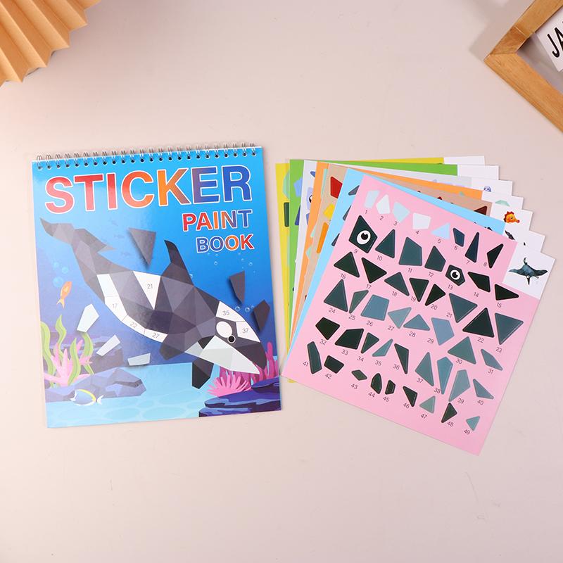 

1 Набор Книга с наклейками Поделки для детей Наклейка по номерам для игр для мозга Подарки Дорожная игрушка