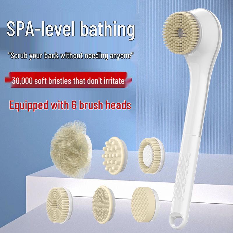 Rechargeable Long-Handled Electric Silicone Bath Brush & Massager белый