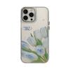 Temperament Gentle Blue Tulip IPhone16 Suitable for 14promax Apple 15 Mobile Phone Case Flower Makeup Mirror 11 Hard