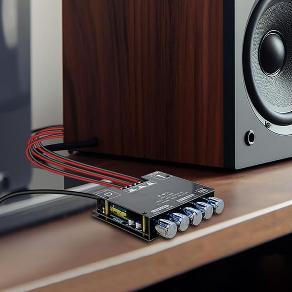 2.1 Channel Bluetooth-Compatible AMP Board with Treble and Bass Control 50Wx2+100W Power Amplifier Module for Home DIY Speakers