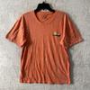 Aeropostale Mens T Shirt Orange Graphic Large Short Sleeve Crew Neck Pullover