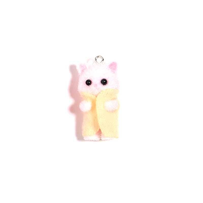 

Kawaii 3D Flocking Cat Charm Милий мультяшний кіт Орнамент Сережки Брелок Кулон Аксесуари Саморобні ремесла Виробництво ювелірних виробів A4