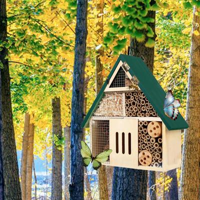 Bee Hotel Pollinating Sawdust Weatherproof Ladybird Butterfly Ladybug Habitat for Yard Garden