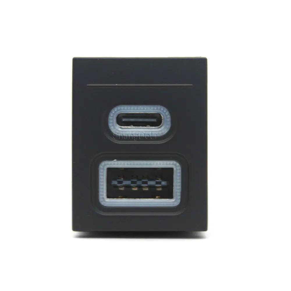 Car Fast Charger QC3.0 USB Type-c Interface Adapter Modified Charging Socket for VW POLO 2004 - 2011 Accessories