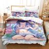 Comforter Personelity New Bikini Utaha Kasumigaoka Bedding Set Cartoon Anime Three-Piece Set Adult Kid Bedroom Duvet Sets 3D Kawaii