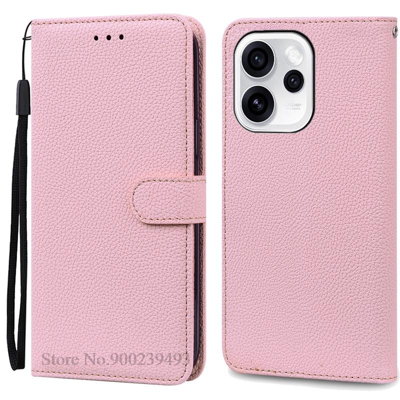 Reno 15F 5G Phone Case For OPPO Reno 15F Case Leather Flip Wallet Cover For Oppo Reno 15F 5G Case Magnetic Phone Cover Fundas OPPO Reno 15F 5G розовый