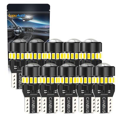 T10 LED White Super Bright Position 3014 LED Omnidirectional LED Room W5W LED Bulbs for Number Lights of Lamps, Chips, 360° Beam, Lamp, Non-Polar,