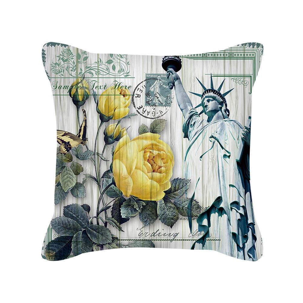 New Nordic Home Furnishings Flower Blooming Rich Pillow Cover Retro Style Car Sofa Cushion Waist Pillow Cover
