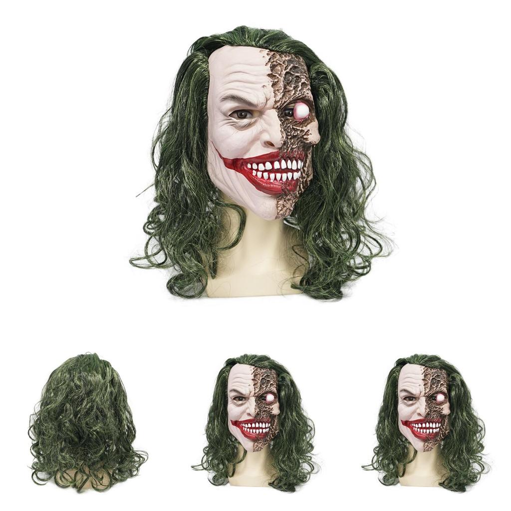 Latex Joker Head Mask With Large Eyes For Halloween Costume And Pranks