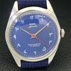 VINTAGE HMT JANATA HAND-WINDING INDIAN MENS ARABIC BLUE DIAL WATCH A700323-5 R202-a700323