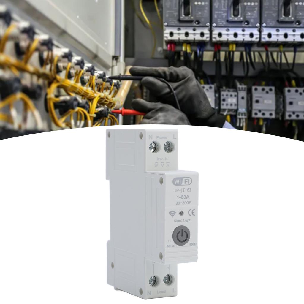 WiFi Smart Circuit Breaker Smart Meder Breaker WiFi Enabled Circuit Breaker 1-63A Remote Modes Timer Overload   with App Control for Smart Ho