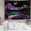 VIKAMA Neon Mountain Tapestry Psychedelic Natural Wall Tapestry Living Room Bedroom Dormitory Home Aesthetic Decoration