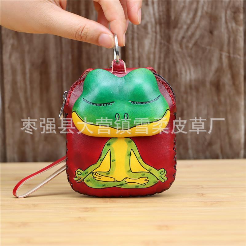

First Layer Cowhide Frog Mini Change Bag Cowhide Card Bag Key Coin Bag Clutch Bag Children S Handbag