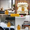 Handcrafted Mango Terracotta Ganesha with Golden Jewelry for Car Dashboard, Home/Office Decor, Gifting/Housewarming Gifts