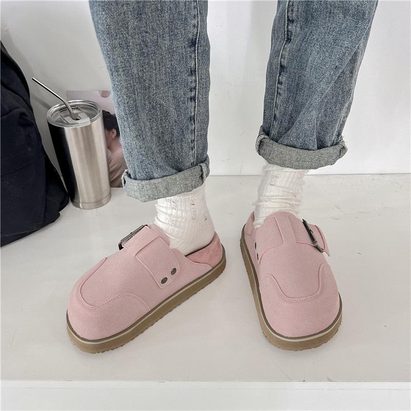 

Модные осенние женские мюли тапочки туфли удобные на платформе балетки бостонские сабо тапочки женские модные уличные нескользящие шлепанцы размер 35-40 38 розовый