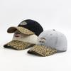 Small Embroidered Baseball Cap Splicing Men's and Women's Four-season Classic Leopard Print Cap