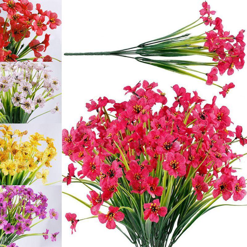 Vibrant Plastic Plum Blossoms High-quality Uv Resistant Artificial Garden Flowers