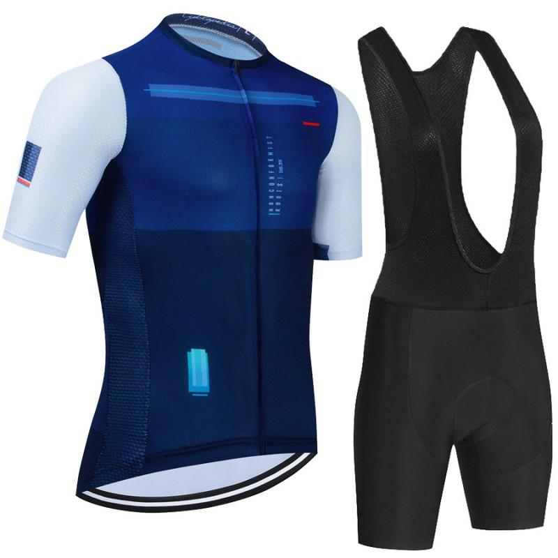 Mens Short Sleeve Cycling Jersey Set Mountain Bike Road Riding Quick-Dry Performance Wear