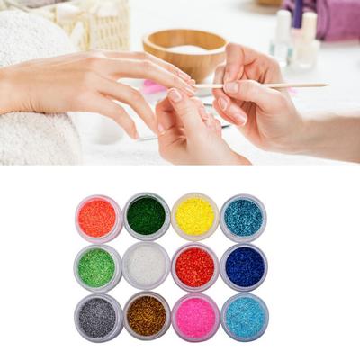 12 pezzi di polvere per unghie, colore brillante, elegante, in polvere, per manicure e nail art, set per la bellezza