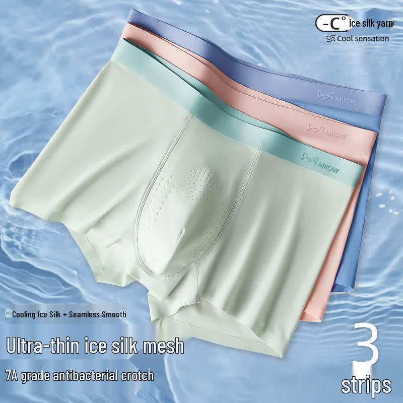 Maoren Men s Ultra-Thin Ice Silk Mesh Boxer Briefs 2XL