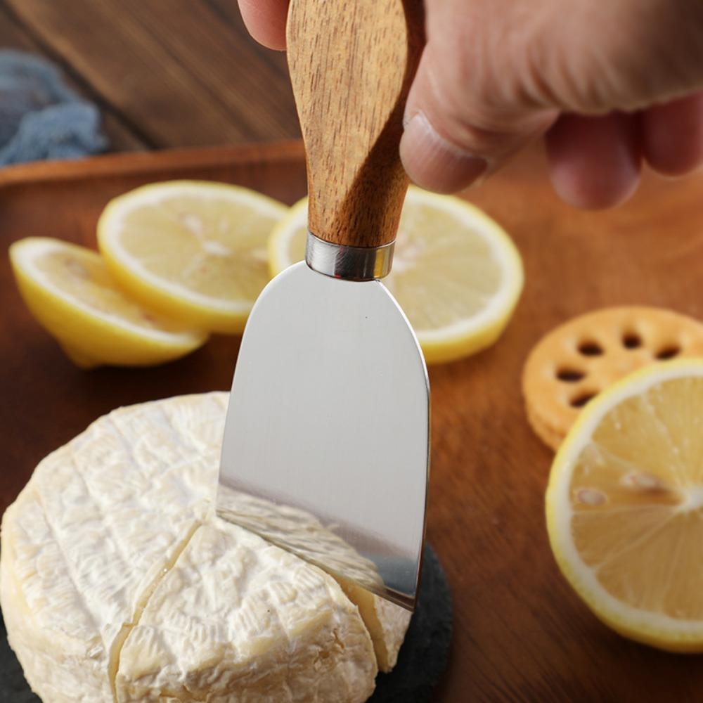 1 PCS Cheese Knife - Stainless Steel Cheese Knife with Acacia Wood Handle