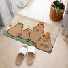 Cartoon Cute Capibala Floor Mat Household Short Pile Carpet Bathroom Non-slip Mat Capybara Animal Bedroom Mat