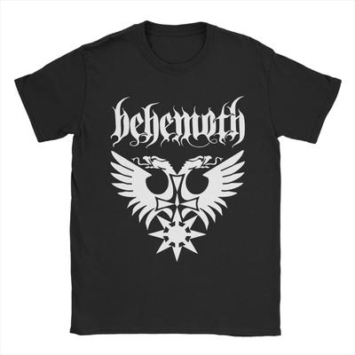 Men Women Print Behemoth Logo Death Metal Band  Tee T Shirt Pure Cotton Album Logo T-shirts Clothes