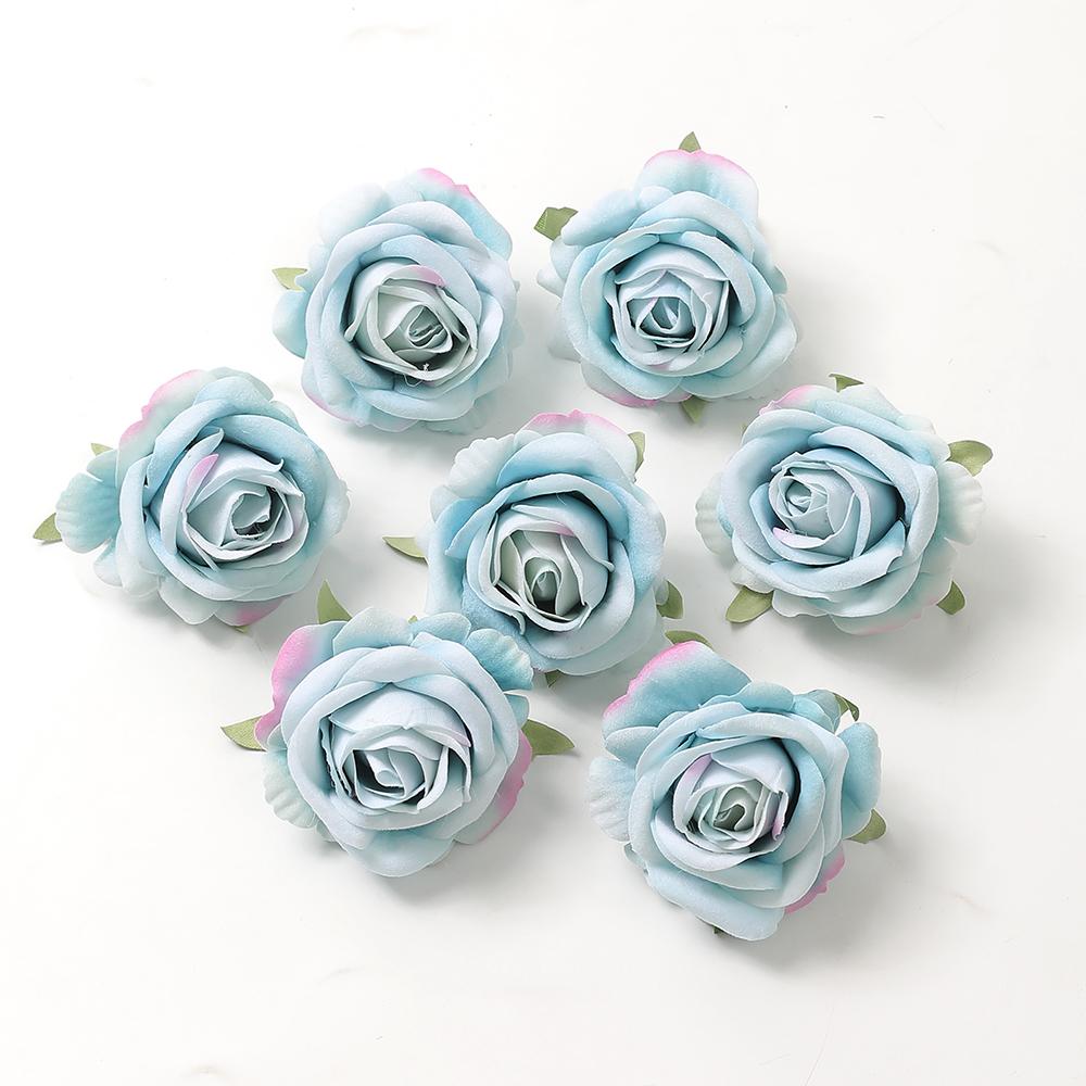 5 Stück Mix Blau Künstliche Blumenkopf Für Hochzeitsdekoration Heimdeko DIY Geburtstagsbuchstaben Weihnachtskranz Bastelarbeiten Kunstblume