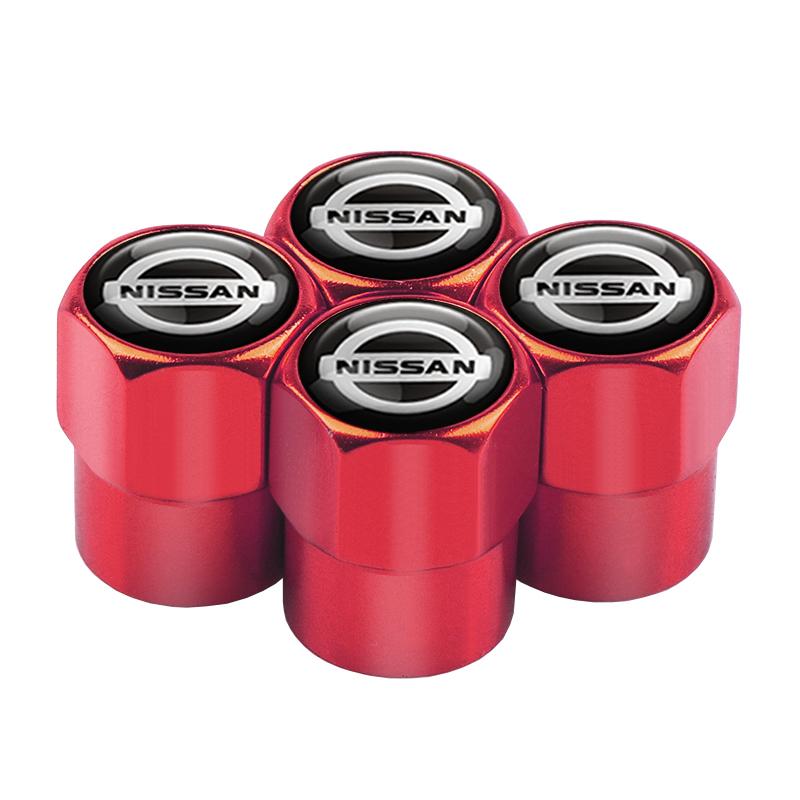 APU1 4PCS Metal Car Badges Wheel Tire Valve Caps Covers Car Accessories For Nissan Nismo X-Trail 1 2 T32 Almera Qashqai Skyline Note