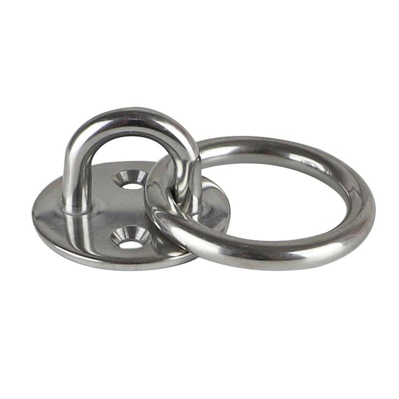 304 Stainless Steel Pad Eye Plate Staple Ring U-Shaped Sail Shade Hardware - For Wall Ceiling Hammock Hooks Hanger