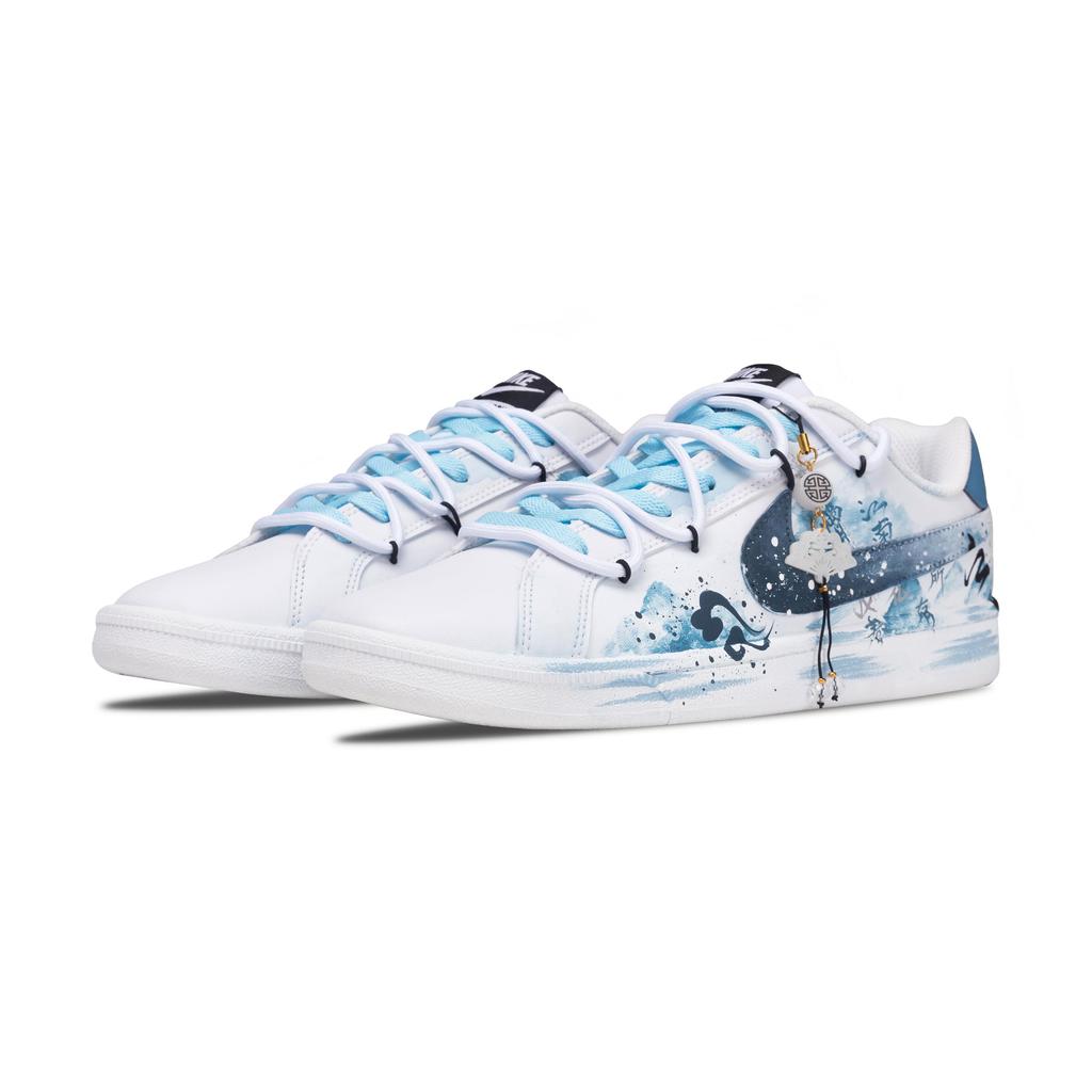 Nike Court Royale Ink River Mountain Low Top Skateboard Shoes Unisex Blue 749747-107(Team846-)